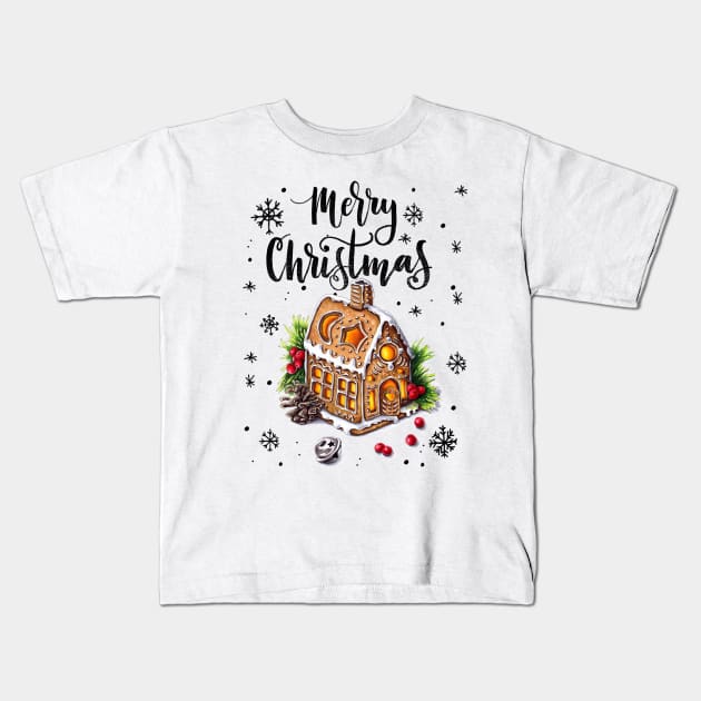 Christmas painting "Gingerbread house" Kids T-Shirt by artisjourney